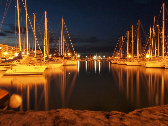  port at night 